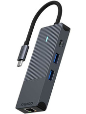 USB-хаб Rapoo UCM-2004 Type-C (2xUSB 3.0 + 2xType-C + 1xHDMI + 1xRJ45 + SD + TF) Black (UCM-2004)