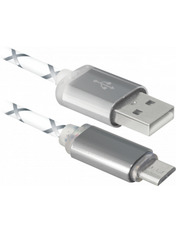 Кабель синхронізації Defender USB08-03LT USB to microUSB Gray 1m Gray (87554)