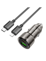 Автомобільний зарядний пристрій Hoco Z52 38W Violet 1 USB-A + 1 USB-C Type-C to Lightning 1 USB-A + 1 USB-C +кабель Type-C to Lightning Violet