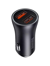 Автомобільний зарядний пристрій Baseus Golden Contactor Max 60W 2 USB-A 2 USB-A Dark Gray (CGJM000013) Dark Gray Відсутній