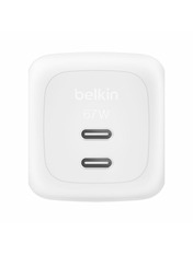 Мережевий зарядний пристрій Belkin BoostCharge Pro GaN Type-C to Type-C 67 White 2 USB-C (2 USB-C) 67W + кабель Type-C to Type-C White (WCH020KQ2MWH-B6)