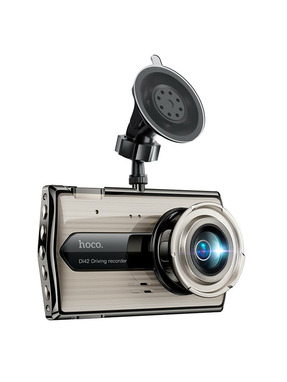 Автомобільний відеореєстратор Hoco DI42 2x Cam GPS Metal Grey