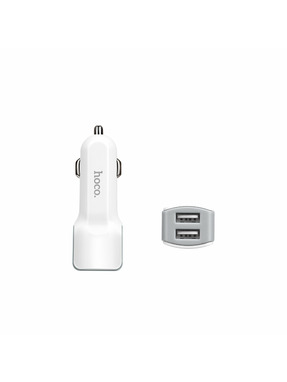 Автомобільний зарядний пристрій Hoco Z23 Grand Style 18W 2 USB-A White