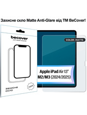 Захисне скло BeCover Matte Anti-Glare Apple iPad Air 13" M2/M3 (2024/2025) (713706) Захисне скло для планшетів