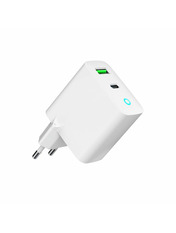 Мережевий зарядний пристрій Gembird TA-UC-PDQC20L-W-01 (1 USB-A + 1 USB-C) 20W White (TA-UC-PDQC20L-W-01)