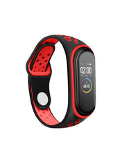 BeCover Nike Style Mi Band 5/6/7 Black/Red (705153)