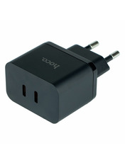 Мережевий зарядний пристрій Hoco N29 Type-C to Lightning Black (2 USB-C) 35W + кабель Type-C to Lightning Black 2 USB-C 35