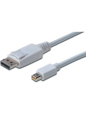Кабель передачі відео Digitus Mini DisplayPort (M) to DisplayPort (M) 1m White