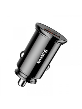 Автомобільний зарядний пристрій Baseus Circular Plastic 30W 1 USB-A + 1 USB-C Black (CCALL-YS01)