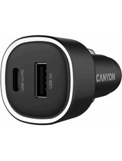 Автомобільний зарядний пристрій Canyon OnDrive 85 85W 1 USB-A + 1 USB-C Відсутній Black 1 USB-A + 1 USB-C Black (CNE-CCABR8AC)