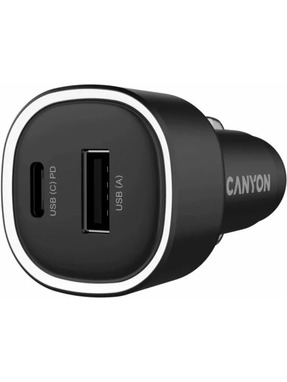 Автомобільний зарядний пристрій Canyon OnDrive 85 85W 1 USB-A + 1 USB-C Black (CNE-CCABR8AC)