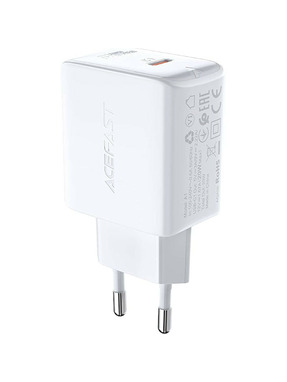Мережевий зарядний пристрій ACEFAST A1 (1 USB-C) 20W White (AFA1W)