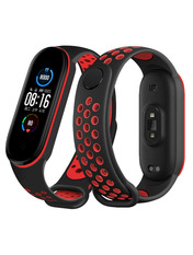 BeCover Vents Style Mi Band 7 Чорний Black/Red (710506)