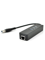 USB-хаб Pino 4 in 1 USB-A 3xUSB 3.0 + Ethernet Black (3xUSB 3.0 + Ethernet) Black (YT-3H3+1)