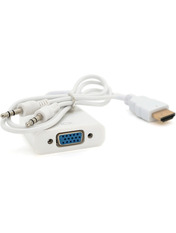 Відео адаптер Voltronic HDMI to VGA White Audio cable (Audio cable) White