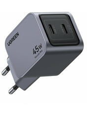 Мережевий зарядний пристрій Ugreen X707 GaN Tech (2 USB-C) 45W Space Grey (35008)
