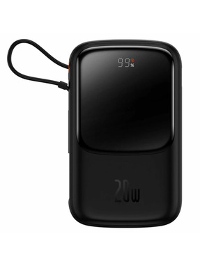 Павербанк Baseus Qpow Pro + Lightning Cable 1xUSB-C + 1xUSB-A 20W 10000mAh Black (PPQD020001)
