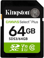 Карта пам'яті Kingston Canvas Select Plus 64 ГБ Так Class 10 UHS-I SDXC 64GB Class 10 UHS-I + SD-adapter