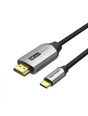 Кабель передачі відео Vention Type-C (M) to HDMI (M) 1,5m 90° Black