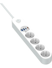 Мережевий фільтр ColorWay CW-CHE44PDW 2 4 4/2m + 2 USB + 2 Type-C White