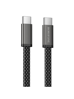Кабель синхронізації Borofone BX124 Peace Type-C to Type-C 60W 1m Black (6941991127731)
