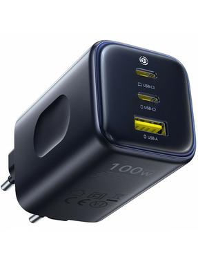 Мережевий зарядний пристрій Baseus PicoGo AE11 (1 USB-A + 2 USB-C) 100W Cosmic Black (E0121400)
