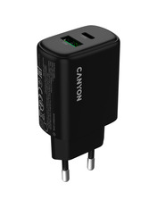 Мережевий зарядний пристрій Canyon OnCharge 250 1 USB-A + 1 USB-C (1 USB-A + 1 USB-C) 25W Black (CNE-CHA250-31)