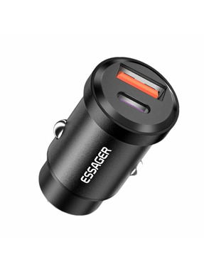 Автомобільний зарядний пристрій Essager Gyroscope 30W 1 USB-A + 1 USB-C Black (ECCAC-TL01)