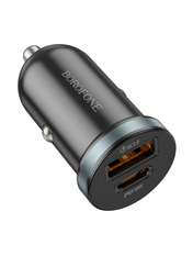 Автомобільний зарядний пристрій Borofone BZ22 Scenery 30W 1 USB-A + 1 USB-C Black Black