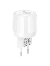 Мережевий зарядний пристрій Borofone BA93A Lustrous White (1 USB-A + 1 USB-C) 20W White
