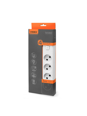 Мережевий фільтр Videx ONCORD б/з 4/5m White (VF-PD45-W)