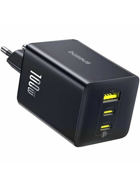 Мережевий зарядний пристрій Baseus EnerFill FE22 (1 USB-A + 2 USB-C) 100W Black (E0123800)