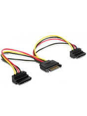 Кабель живлення Cablexpert CC-SATAM2F Sata to 2xSata 0,15m (4x0.5mm²) 90° Multicolor (CC-SATAM2F-02) Так