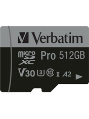 Карта пам'яті Verbatim Pro 512 ГБ microSDXC 512GB UHS-I U3 + SD-adapter (47046)