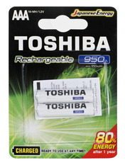 Акумуляторна батарейка Toshiba AAA Ni-MH 950mAh 2шт