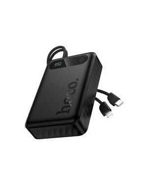 Павербанк Hoco J171A Edge with two cables 1xUSB-C + 1xUSB-A 22,5W 20000mAh Black