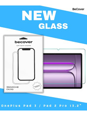 Захисне скло BeCover OnePlus Pad 3 / Pad 2 Pro 13.2" (714753) Захисне скло для планшетів