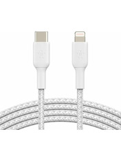 Кабель синхронізації Belkin Braided Type-C to Lightning White Ні 2 2m White (CAA004BT2MWH)