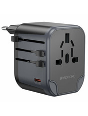 Мережевий зарядний пристрій Borofone BAC13 Leader (2 USB-A + 1 USB-C) 20W Black