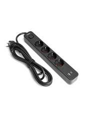 Мережевий фільтр Videx ONCORD з/з 3 4 4/3m + 1 USB Black (VF-PD43G1QC1PD-B)
