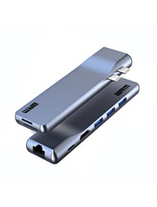 USB-хаб ArmorStandart 7 in 1 2хType-C (3xUSB 3.0 + 1xType-C + 1xHDMI + RJ45 + SD + TF ) Grey (ARM69367) 3xUSB 3.0 + 1xType-C + 1xHDMI + RJ45 + SD + TF Grey