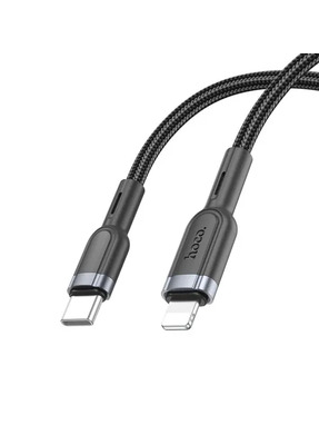 Кабель синхронізації Hoco U117 Grand intelligent power-off Type-C to Lightning 20W 1,2m Black