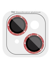 Захисне скло інше Metal Sparkles для Apple iPhone 15 (6.1") / 15 Plus (6.7") Глянсова BOX глянсове Red