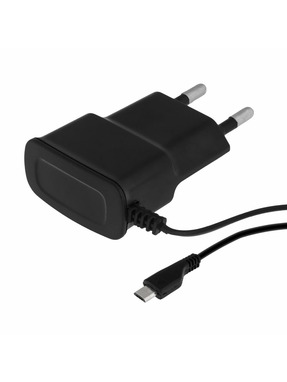Мережевий зарядний пристрій Power 7 Star 5W + кабель MicroUSB (Вбудований) Black
