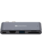 USB-хаб Canyon DS-5 2хType-C 1xUSB 3.0 + 1xType-C + 1xHDMI + SD + TF (1xUSB 3.0 + 1xType-C + 1xHDMI + SD + TF) Black (CNS-TDS05DG)