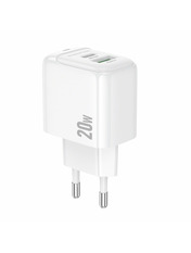 Мережевий зарядний пристрій Borofone BAS44A Відсутній (1 USB-A + 1 USB-C) 20W White