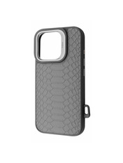 Чохол Kajsa Snake Pattern with Magnetic Ring для Apple iPhone 16 Pro Max Light Gray Light Gray (6948210573)