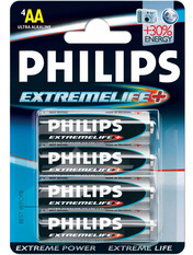 Батарейка Philips Extreme Life AA Alkaline 4шт (LR6E4B/10)
