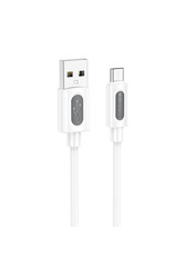 Кабель синхронізації Borofone  BX114 SiliconeUSB to microUSB White 12W 1m White