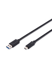 Кабель синхронізації Digitus AK-300136-010 USB to Type-C 1m Black (AK-300136-010-S)